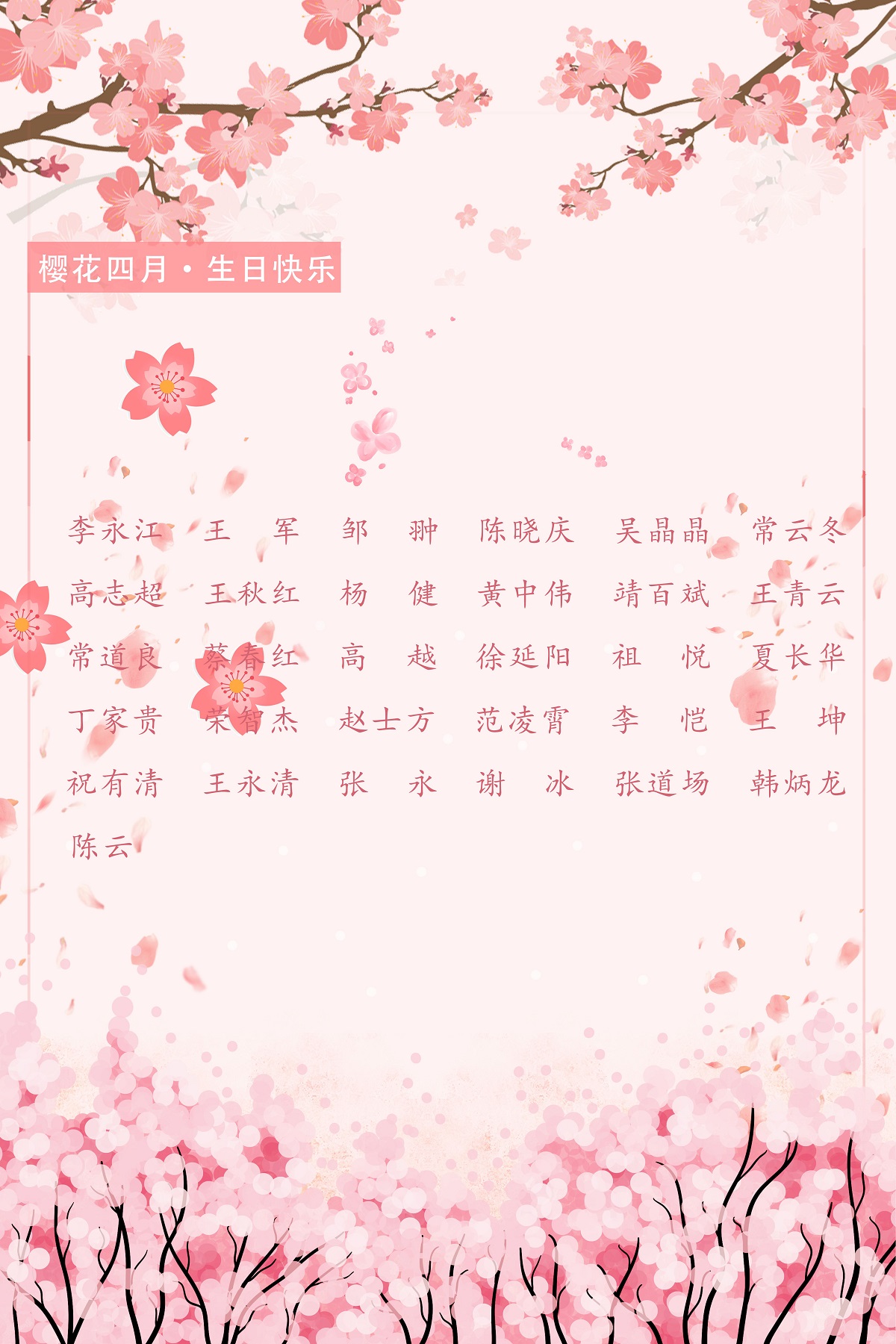 【生日祝福】恭祝04月生日的員工生日快樂！